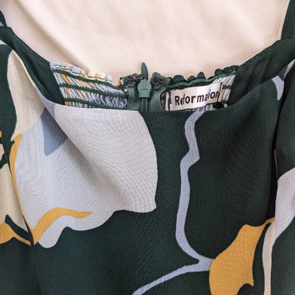 Reformation Besse Floral-Print Midi Dress in Green - Picture 5 of 6